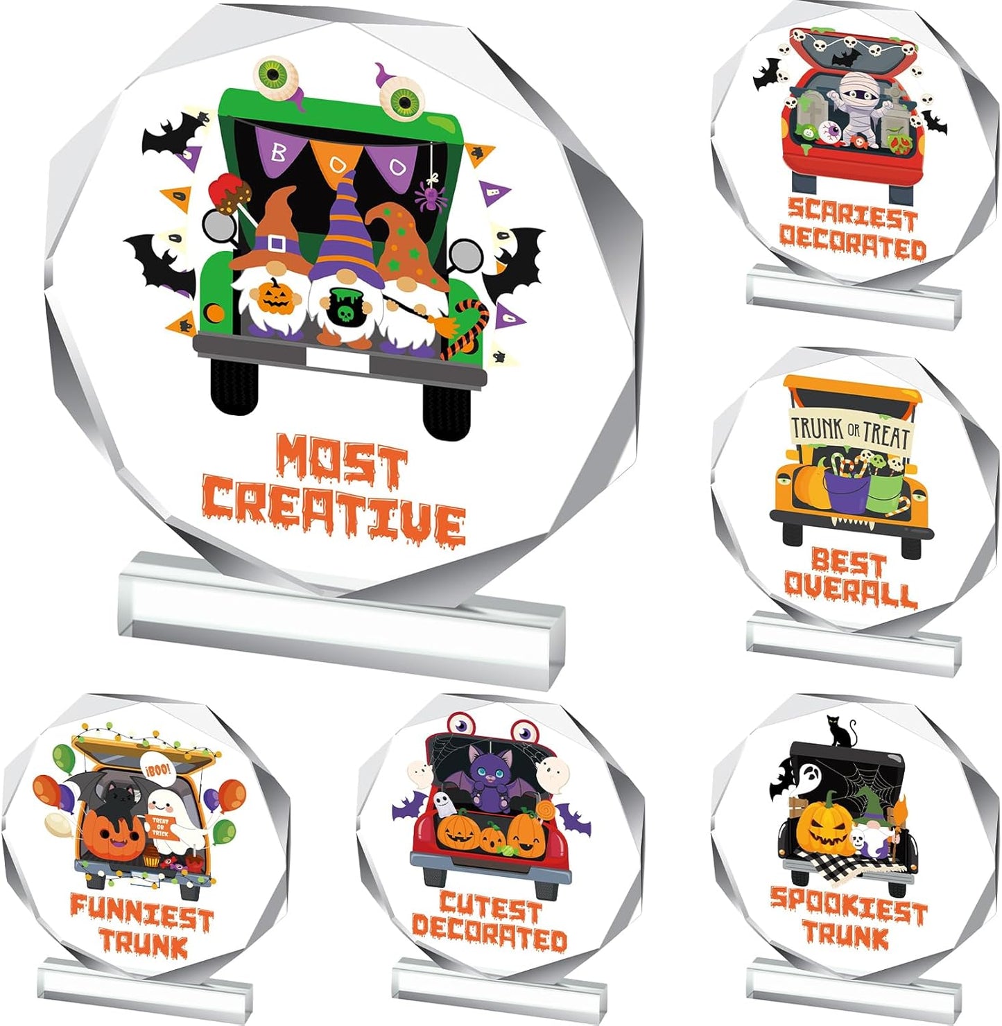Geetery 6 Pcs Halloween Acrylic Award for Fun Contest Trophies