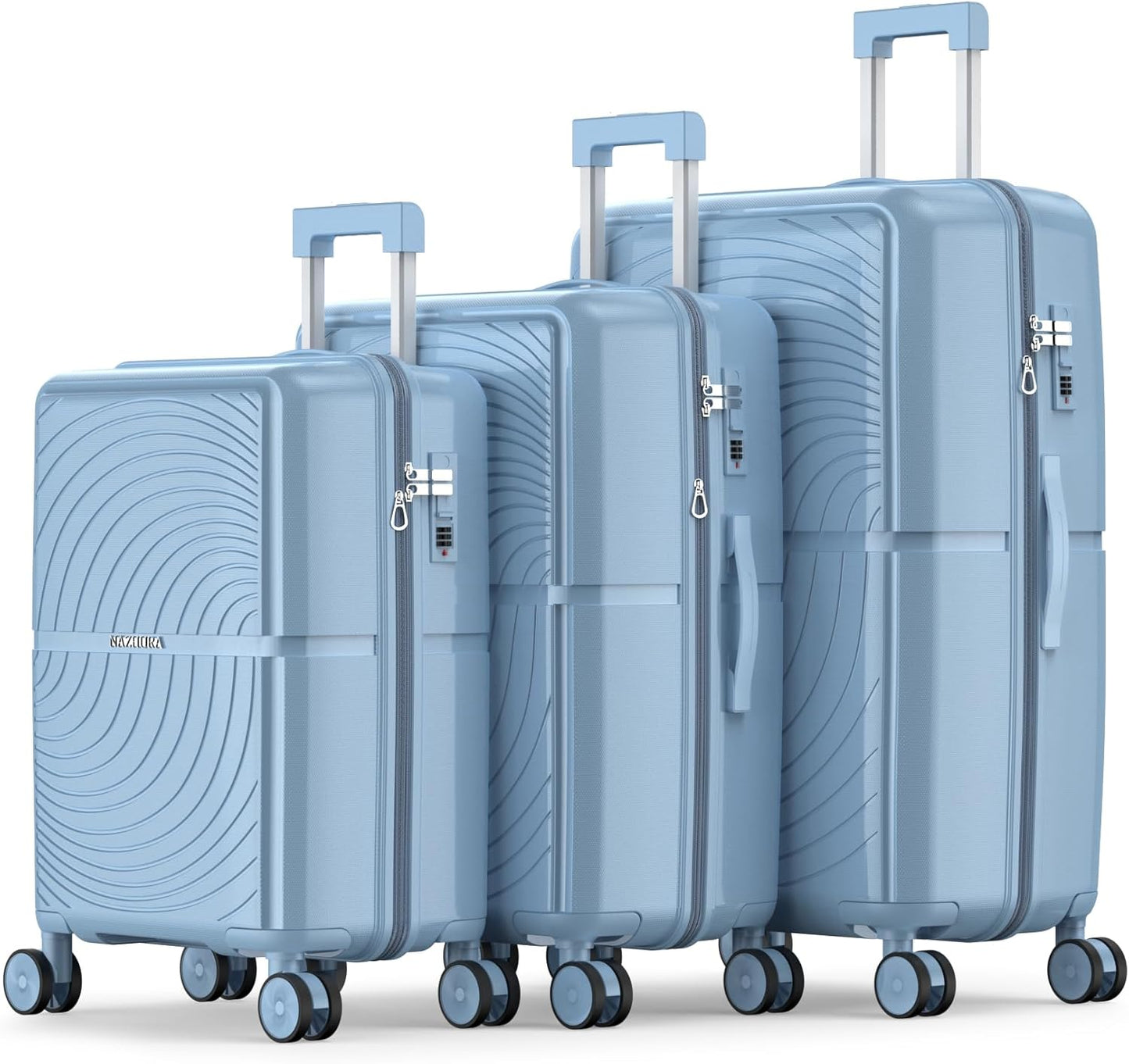 Nazhura Hard Shell Luggage Set - 3-Piece Travel Suitcase Set