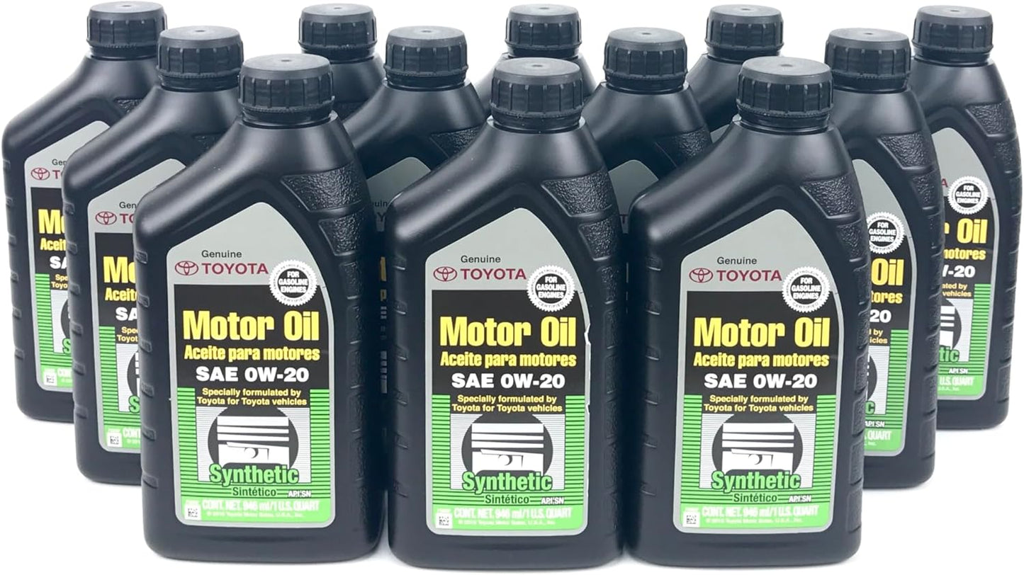 Toyota 0W-20 Full Synthetic Oil Case of 12 Quarts for Engines