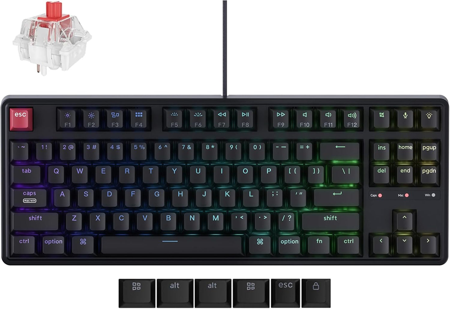 Keychron C3 Pro TKL Wired Mechanical Keyboard with RGB Backlight