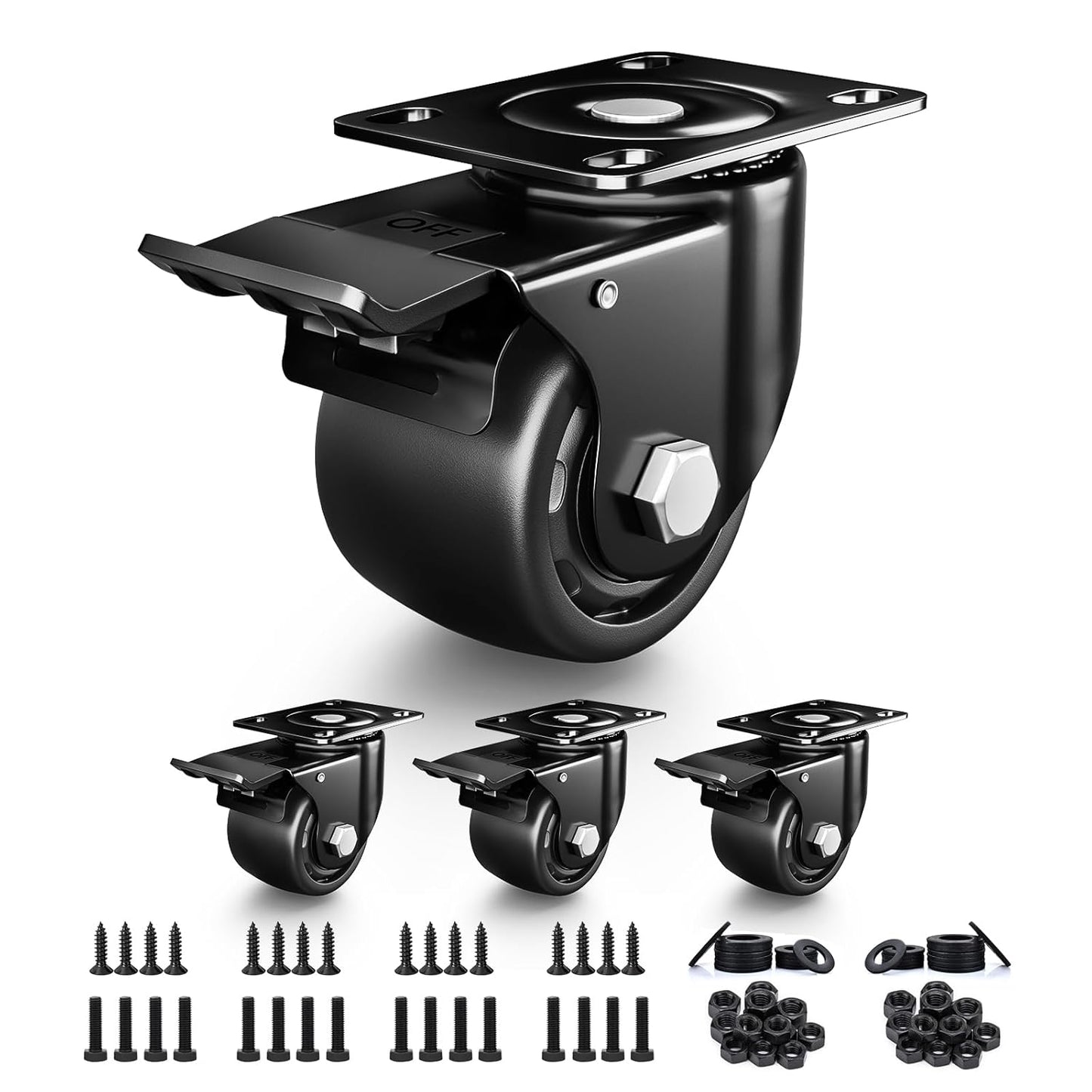 3 Inch Heavy Duty Casters Set of 4 for Industrial Use