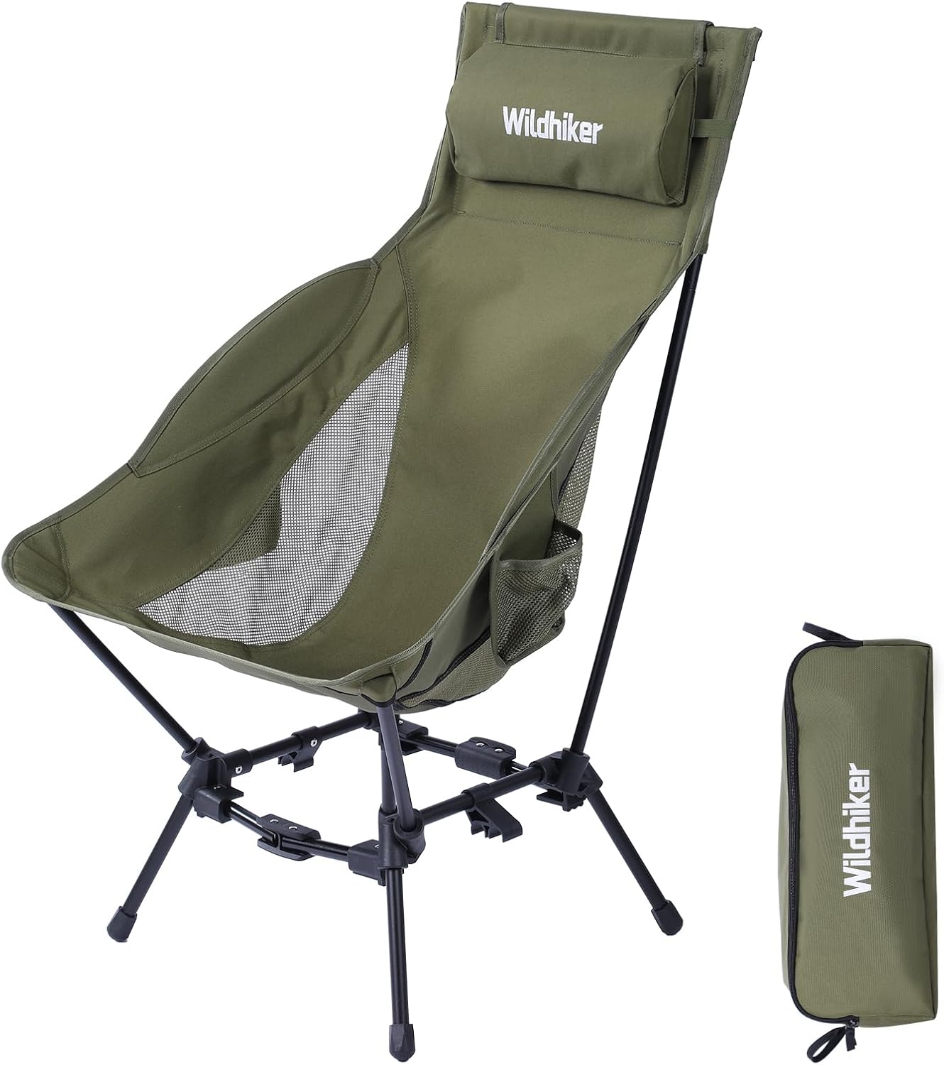 Wildhiker Portable High Back Folding Camping Chair for Comfort