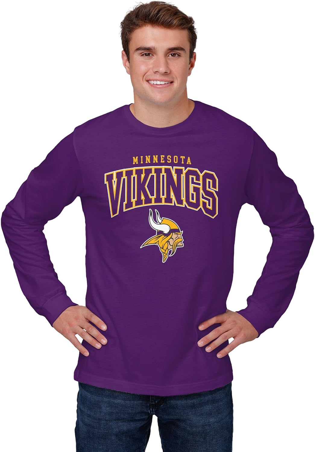 FOCO Men's NFL Team Classic Arched Logo Long Sleeve T-Shirt Review