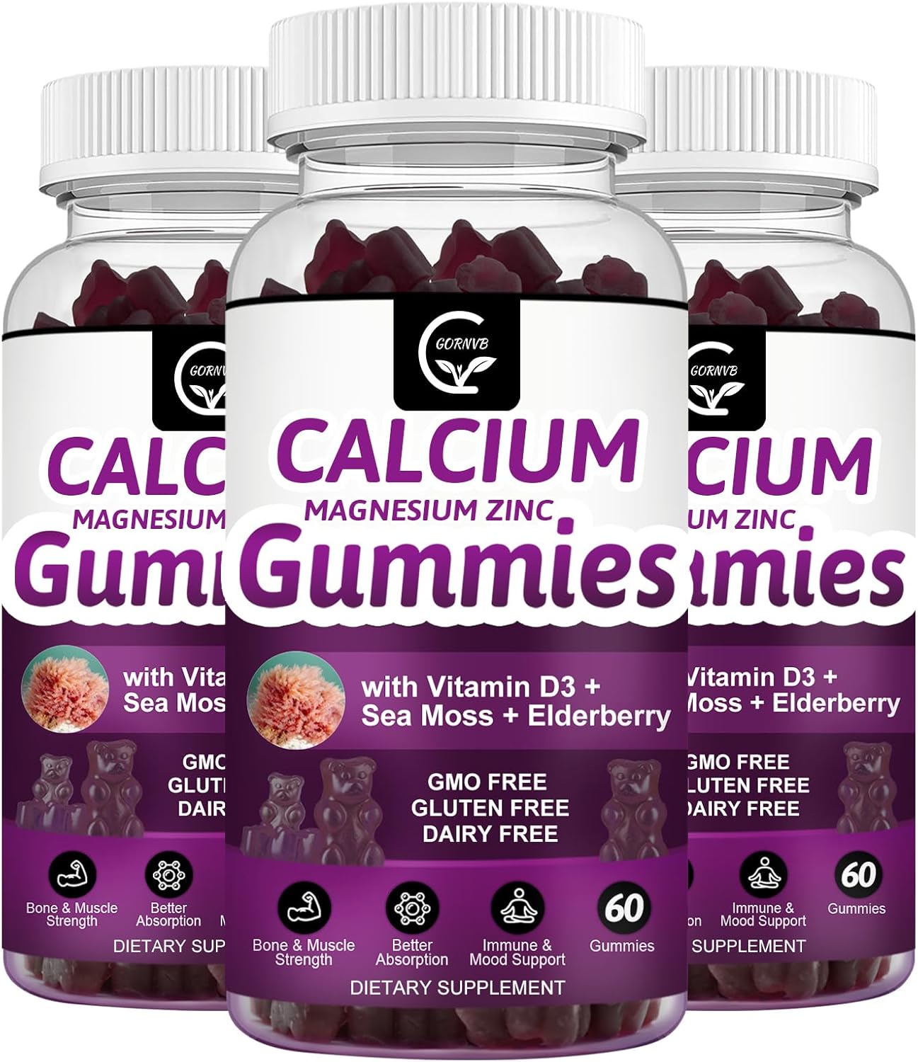 Calcium Magnesium Zinc Gummies for Bone and Immune Support