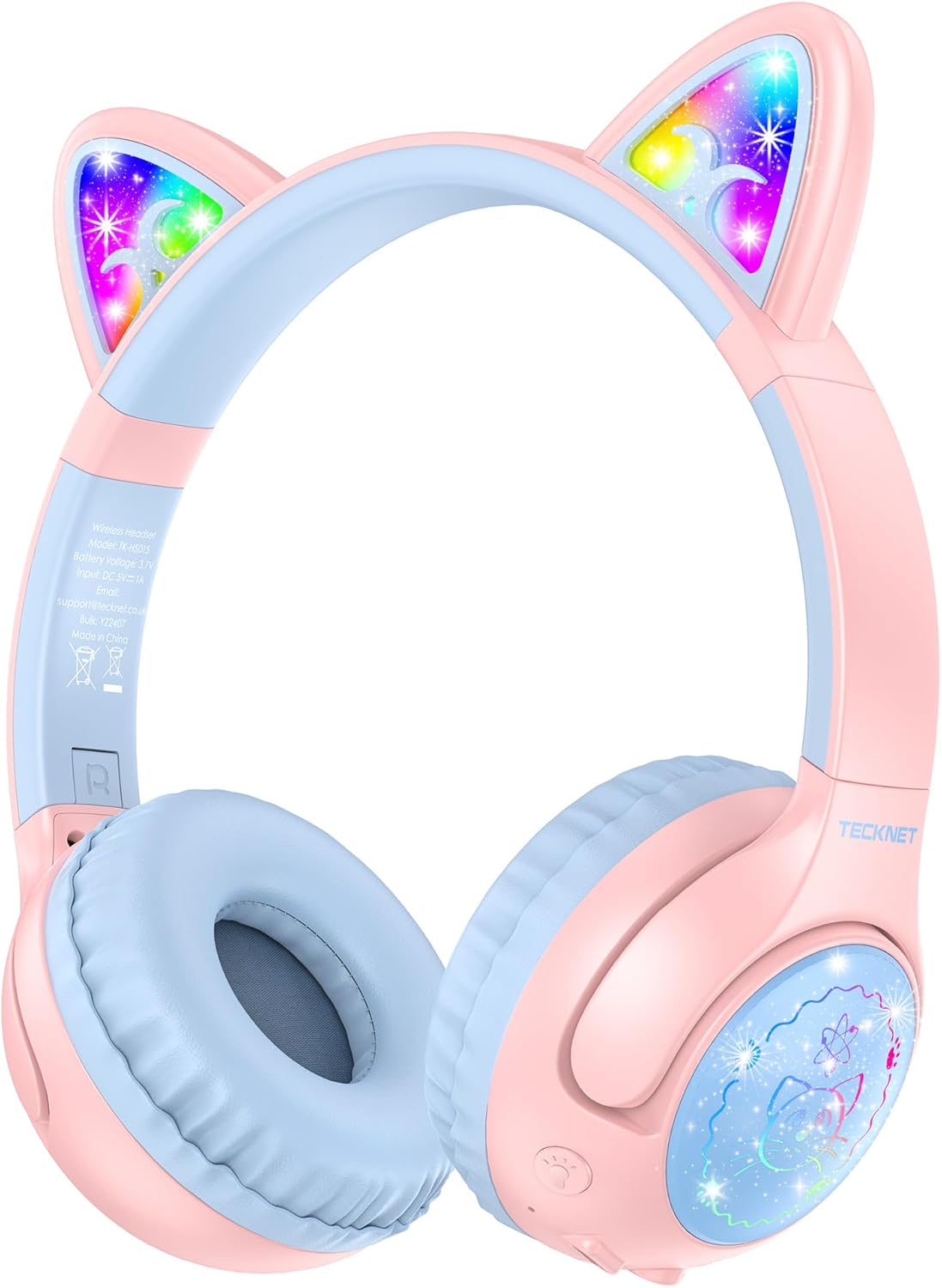 TECKNET Cat Ear Bluetooth Headphones - 70H Playtime