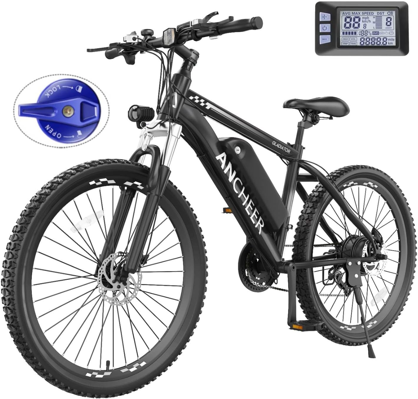 ANCHEER Electric Bike for Adults - 750W Peak Power & 55 Miles