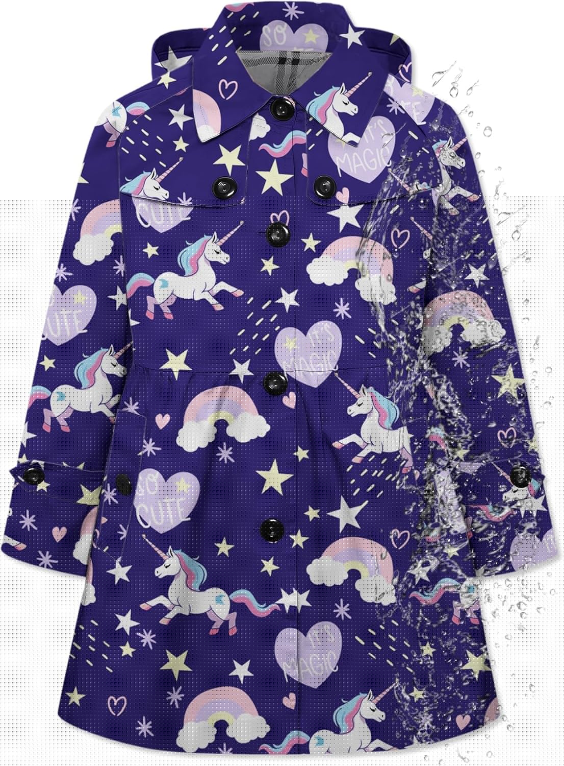 Betusline Girl's Hooded Rain Jackets for Stylish Rainy Days