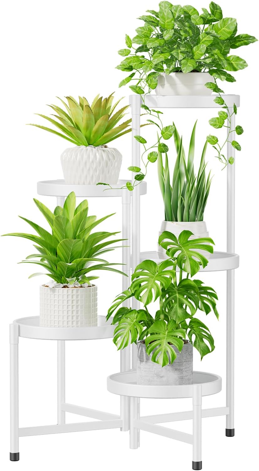 5 Tier Large Plant Stand Indoor with 10 Inch Wide Tray for Home