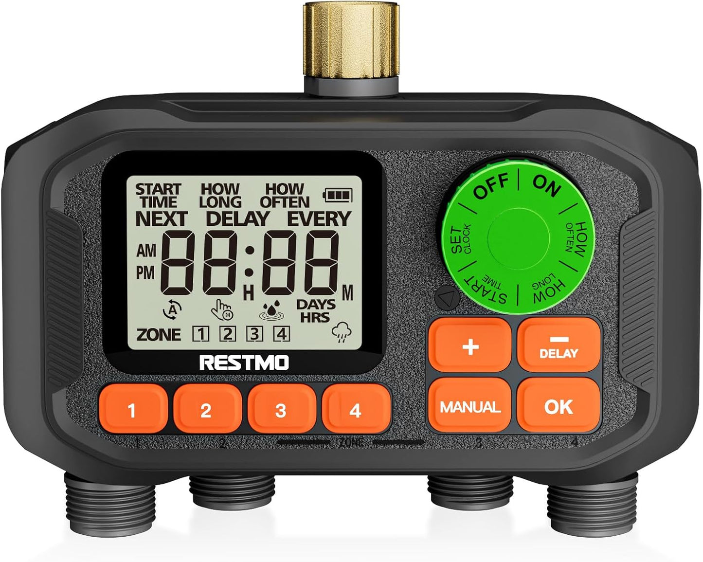 RESTMO 4 Zone Sprinkler Timer for Garden Hose and Lawn Care