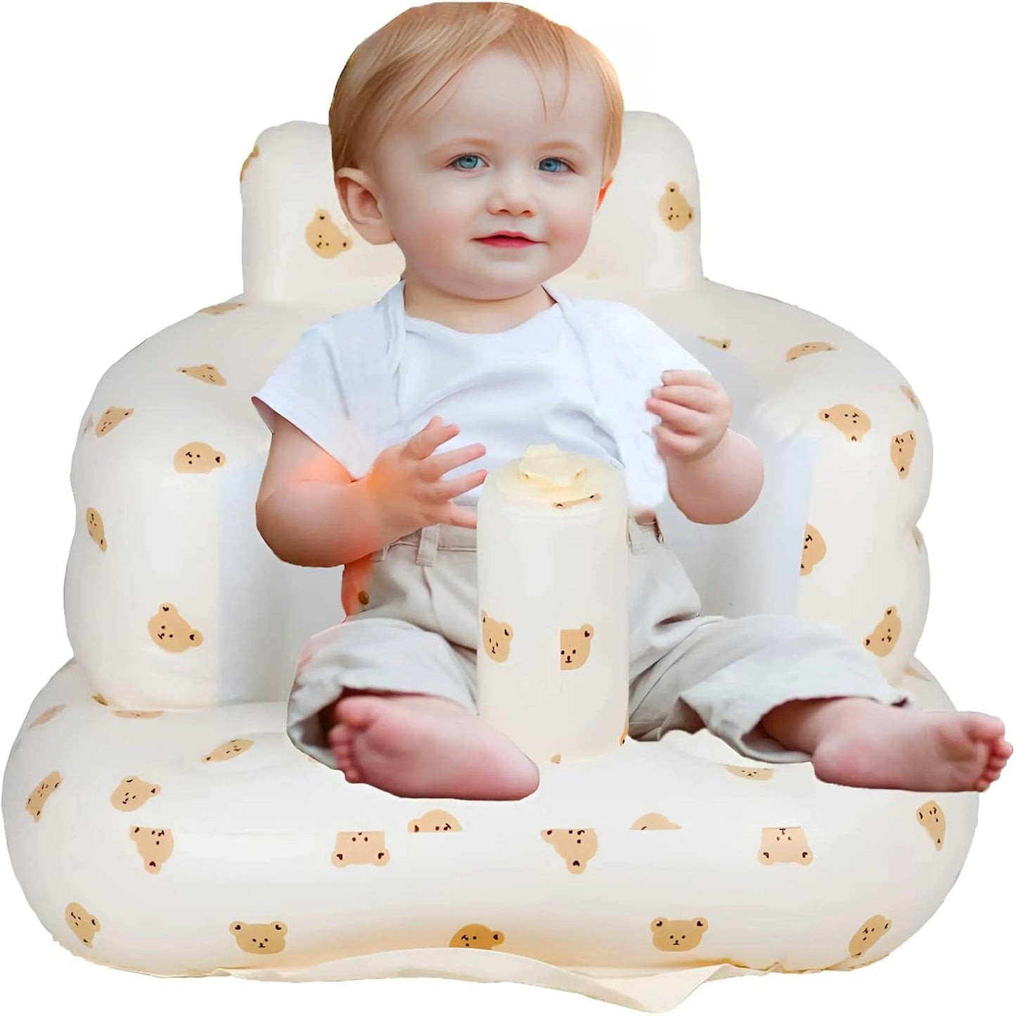 Portable Inflatable Baby Seat w/ Built-In Pump - Supportive Toddler Chair by Asamoom