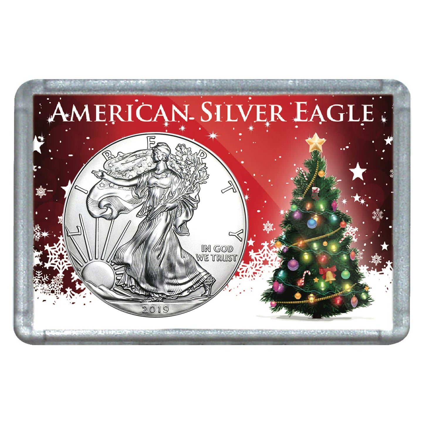 USA 2019 $1 American Silver Eagle Coin with Holiday Holder