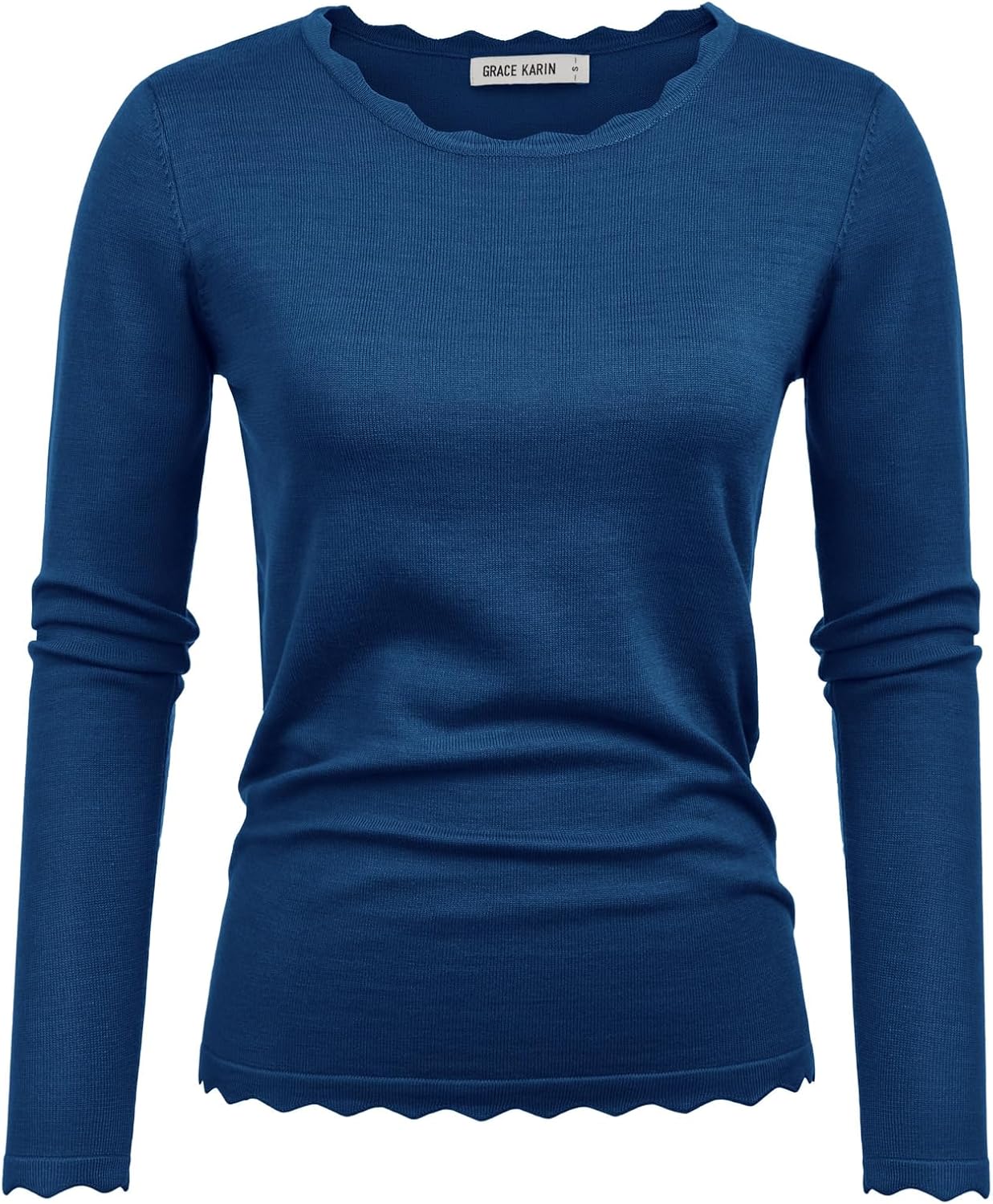 High Stretchy Long Sleeve Pullover Sweater Blouse for Women