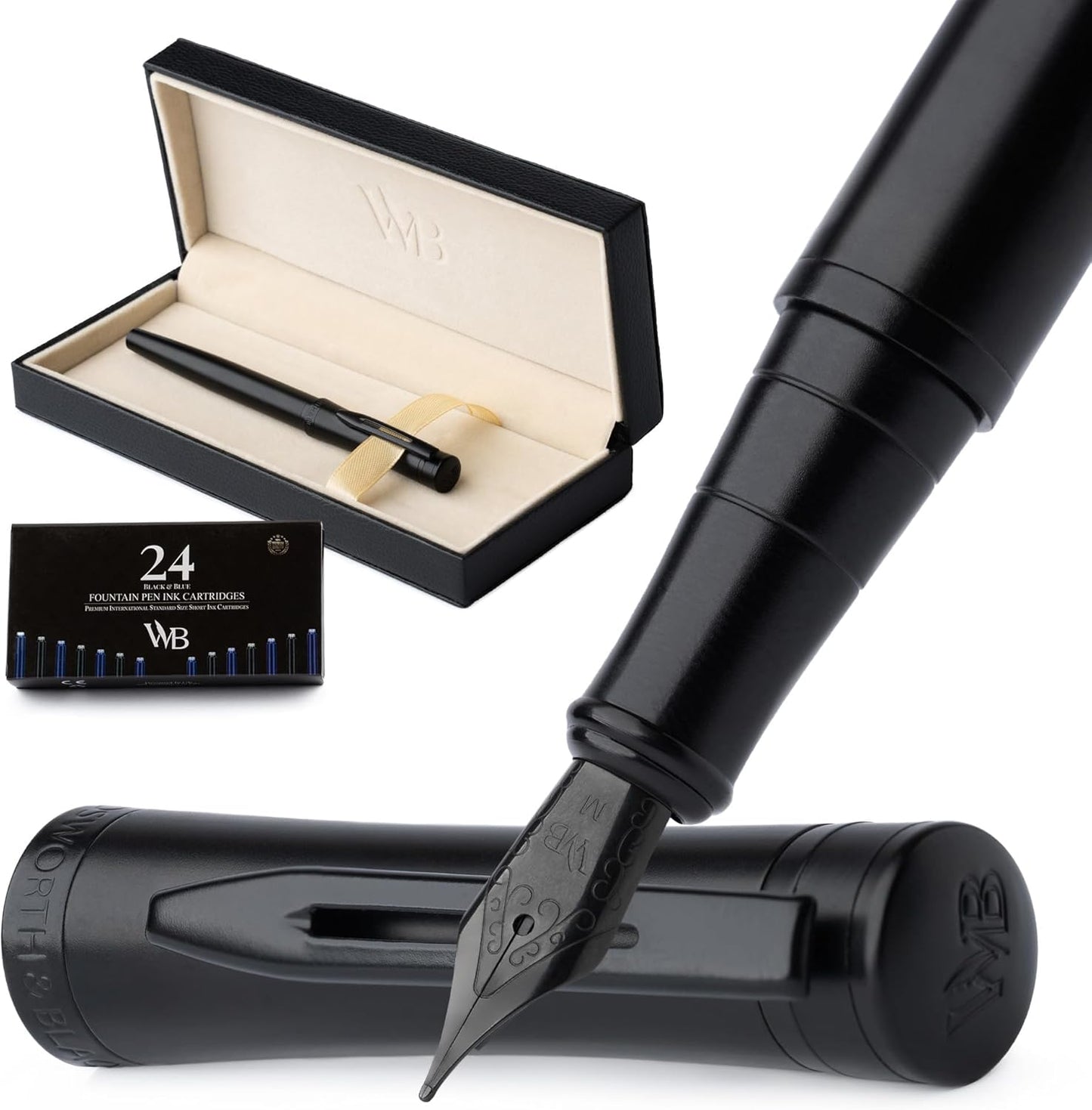 Elegant Wordsworth & Black Fountain Pen Set for Effortless Writing