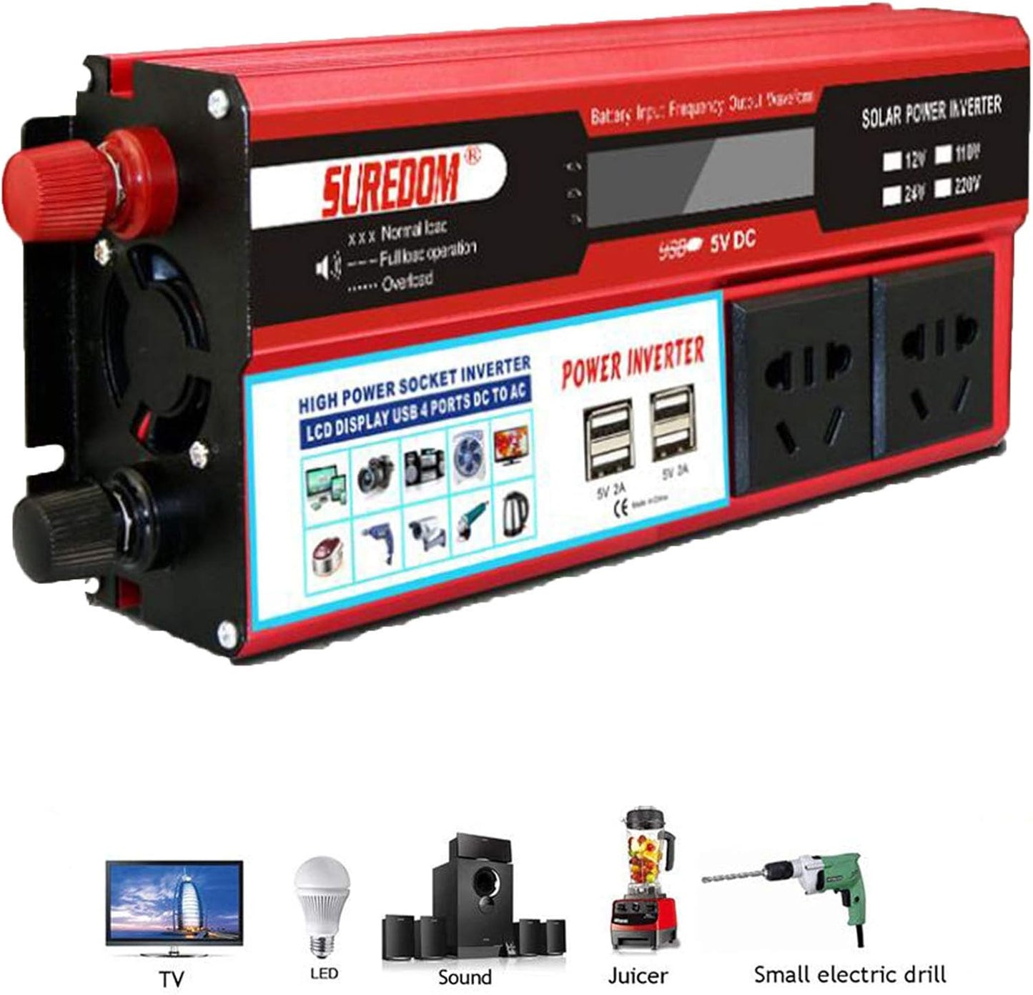 Portable 2000W Inverter: Convert DC to AC Power!