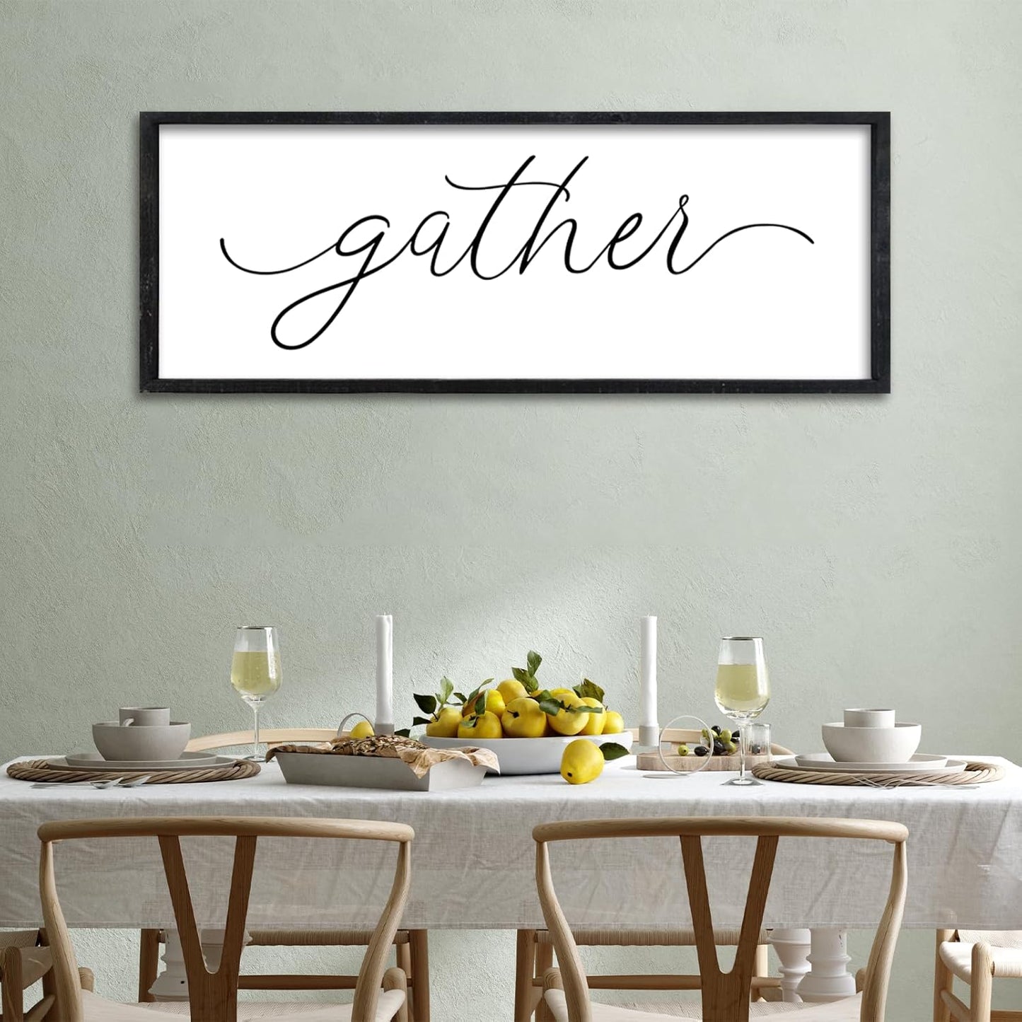 Surfapans Gather Sign Wall Decor for Family Gatherings 32x12
