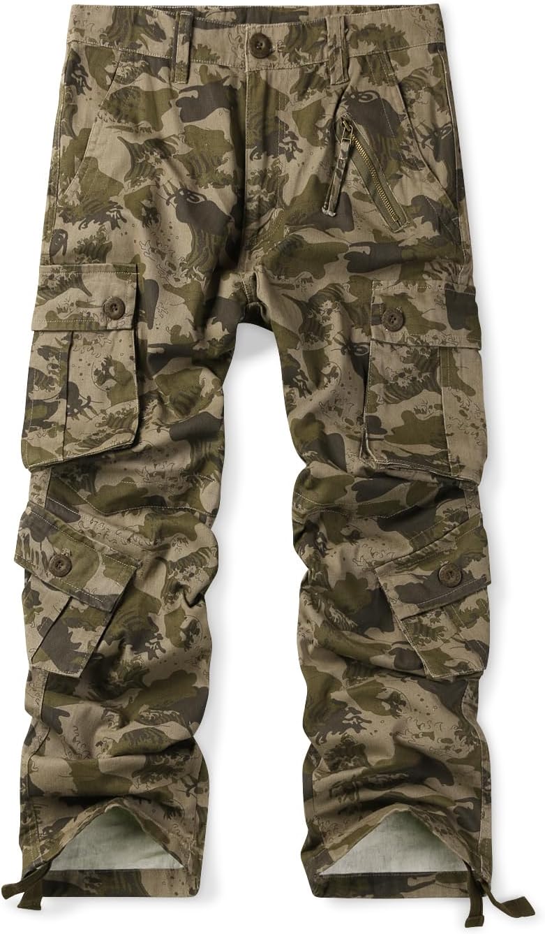 OCHENTA Men's Cotton Casual Cargo Pants for Tactical Comfort