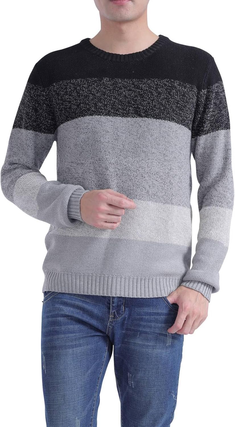 Mens Crewneck Pullover Sweater for Stylish Winter Fashion