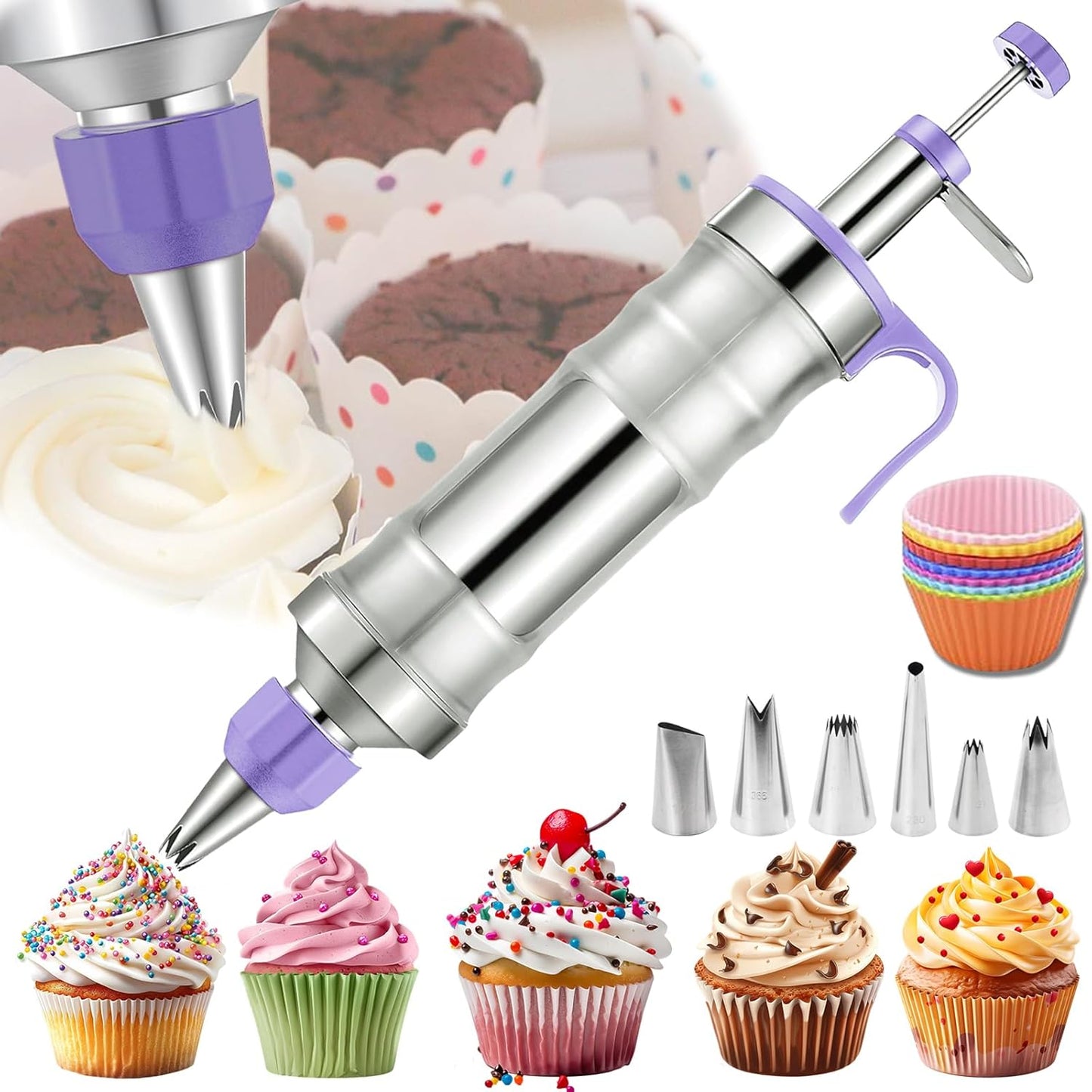 Novano Dessert Decorating Syringe Set for Beautiful Cakes