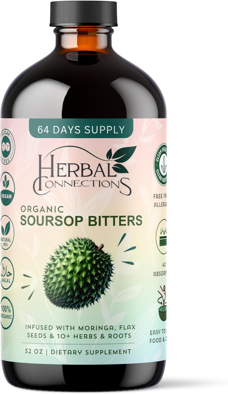 Soursop Bitters Liquid 32 Ounces for Gut Health & Wellness