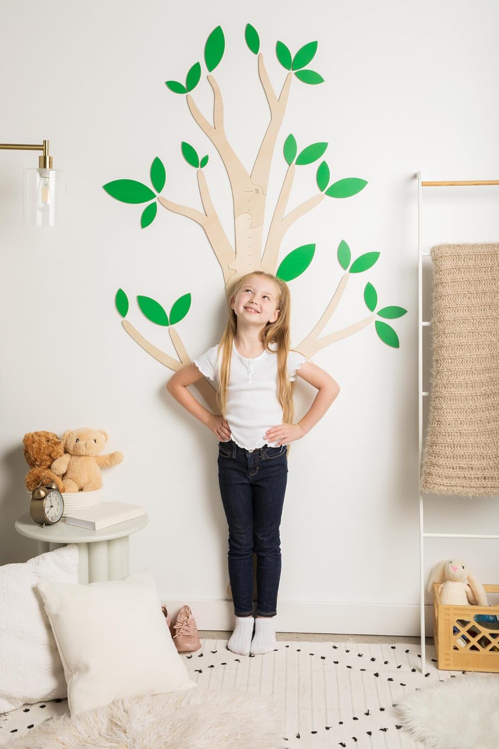 Wooden Growth Chart for Wall - Tree Design Height Chart for Kids