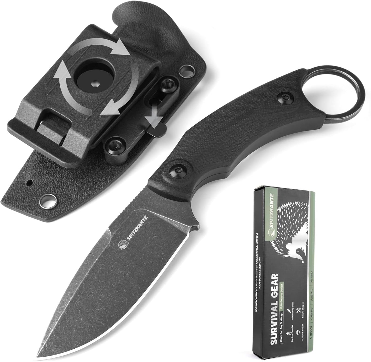 SSH-A Fixed Blade Survival Knife with D2 Steel and Micarta Handle