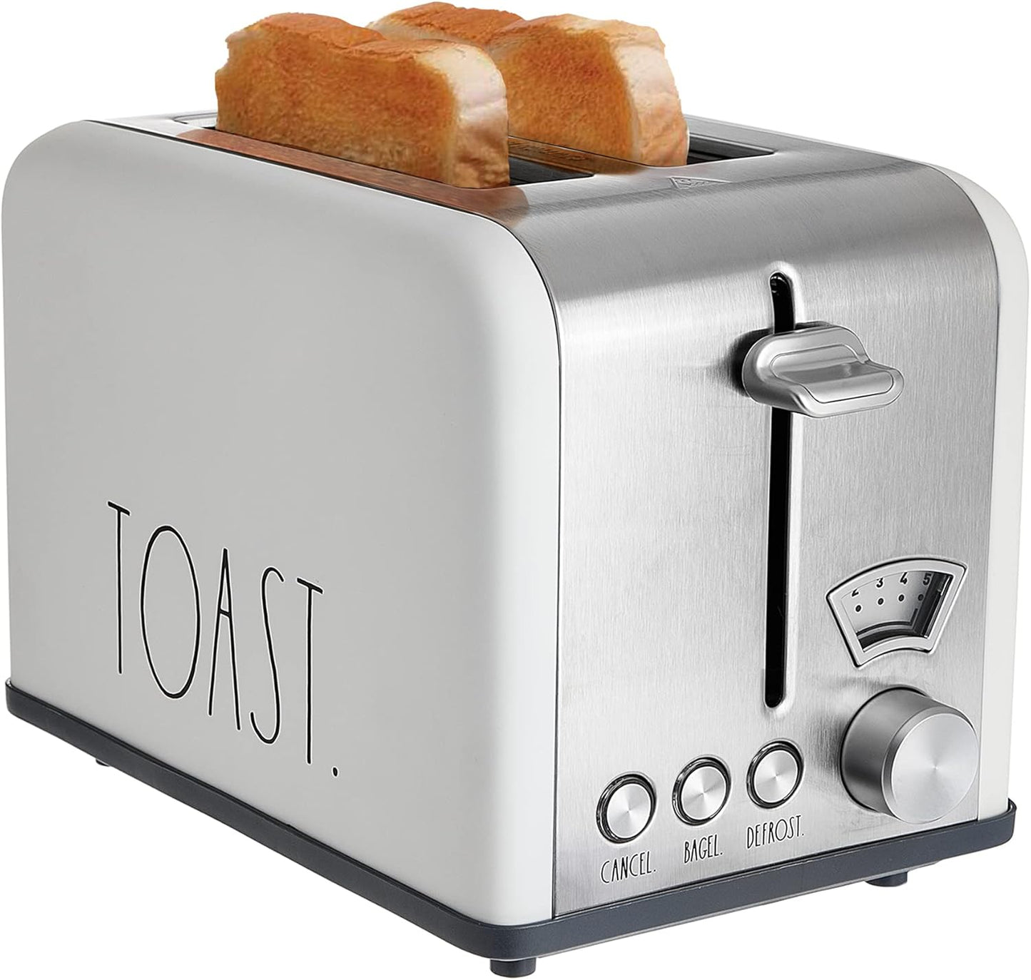 Rae Dunn Stainless Steel 2 Slice Toaster with Wide Slots