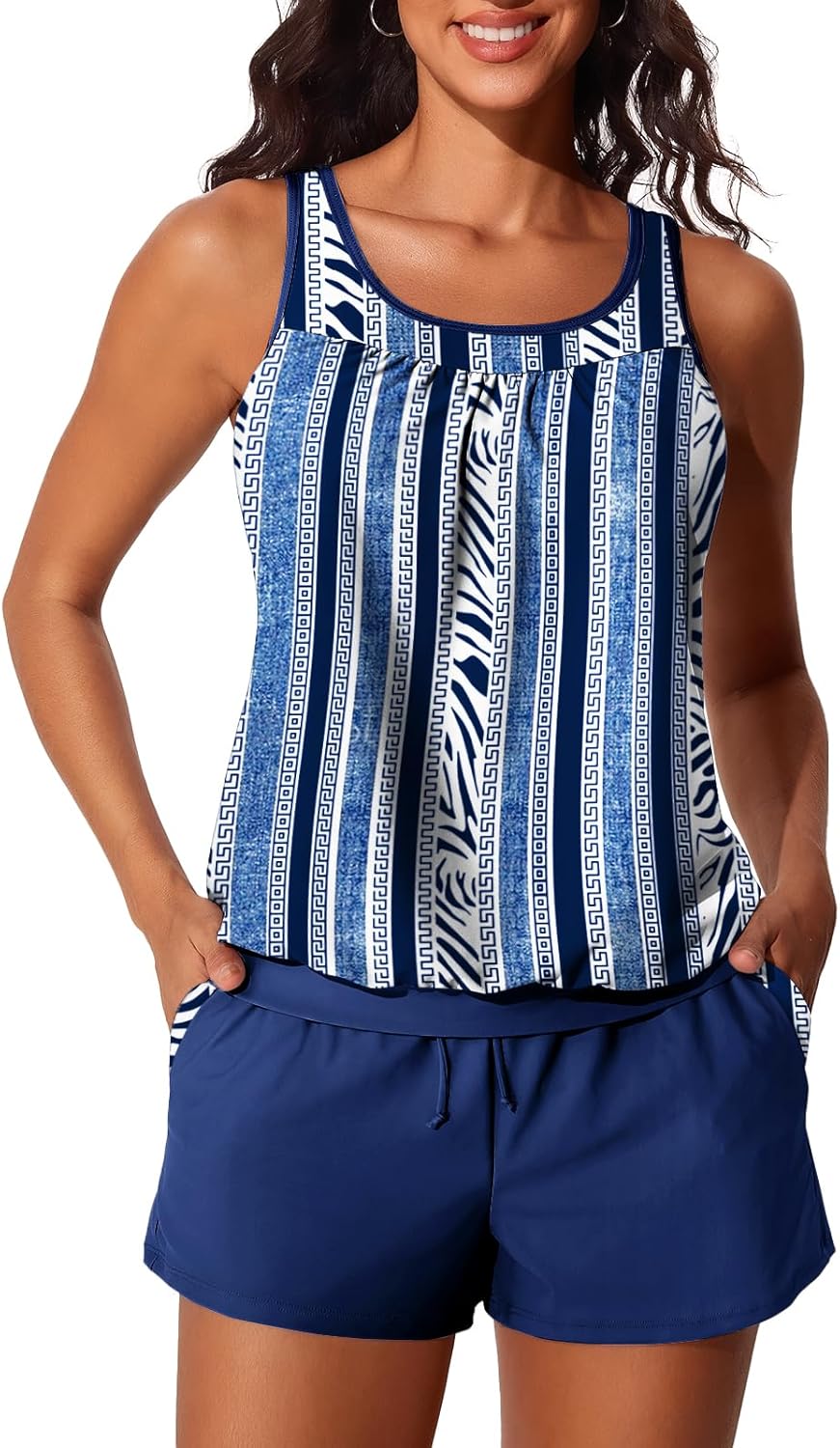 Summer Mae Blouson Women's Tankini Swimsuits with Tummy Control