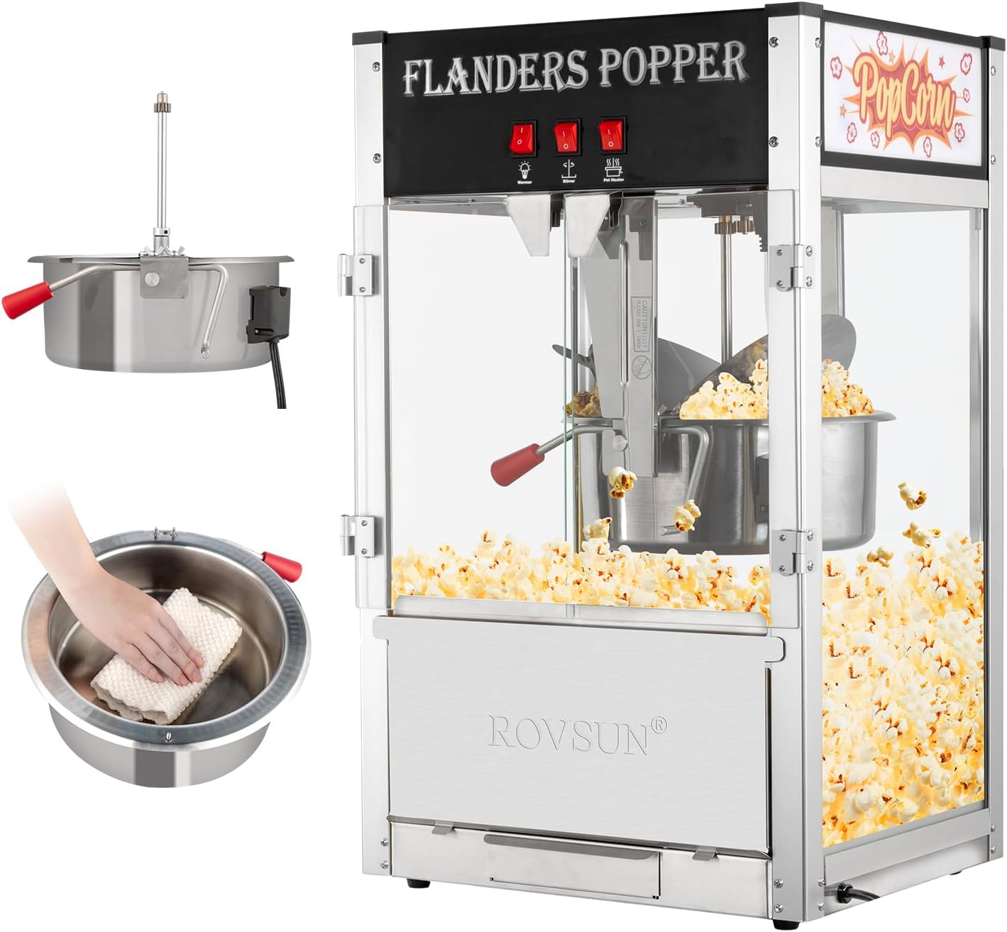 ROVSUN 16oz Commercial Popcorn Machine - Movie Theater Style