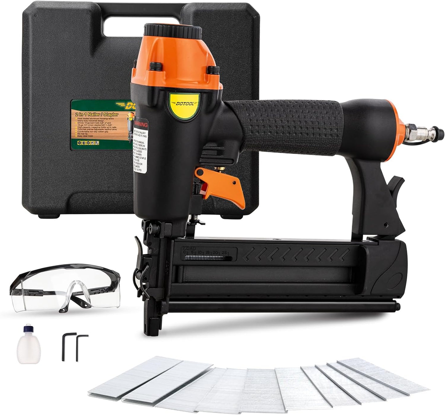 Pneumatic Brad Nailer 2 in 1 Air Nail Gun for Woodworking