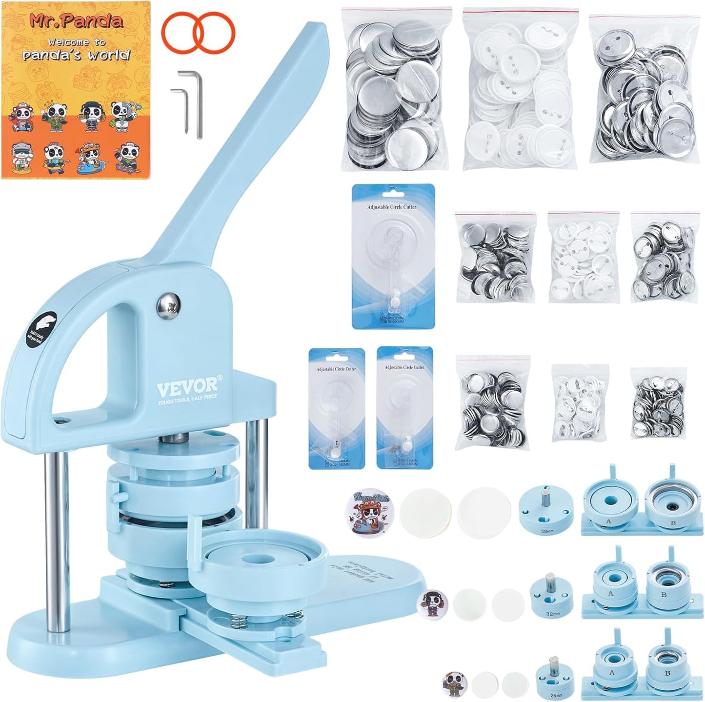 VEVOR 3-in-1 Button Maker for DIY Gifts and Fun Projects