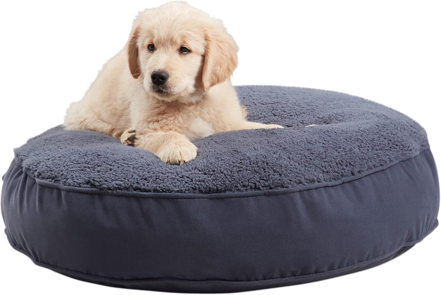 Scout Deluxe Round Pillow Style Sherpa Dog Bed for Small Dogs