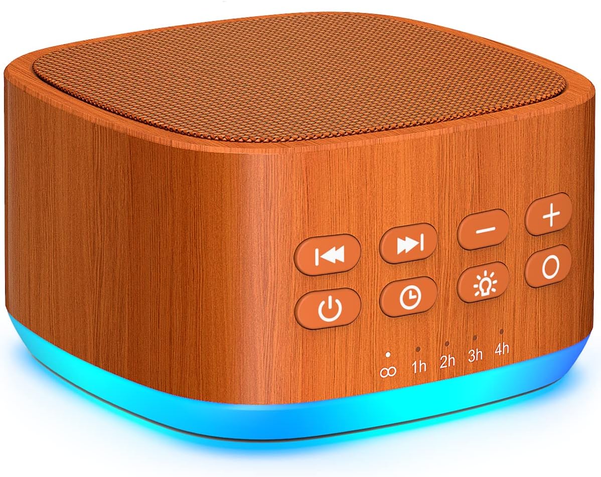 Magicteam Portable White Noise Machine | 25 Soothing Sounds, 10 Colors, 5 Timers | Sleep Aid for Baby & Adults