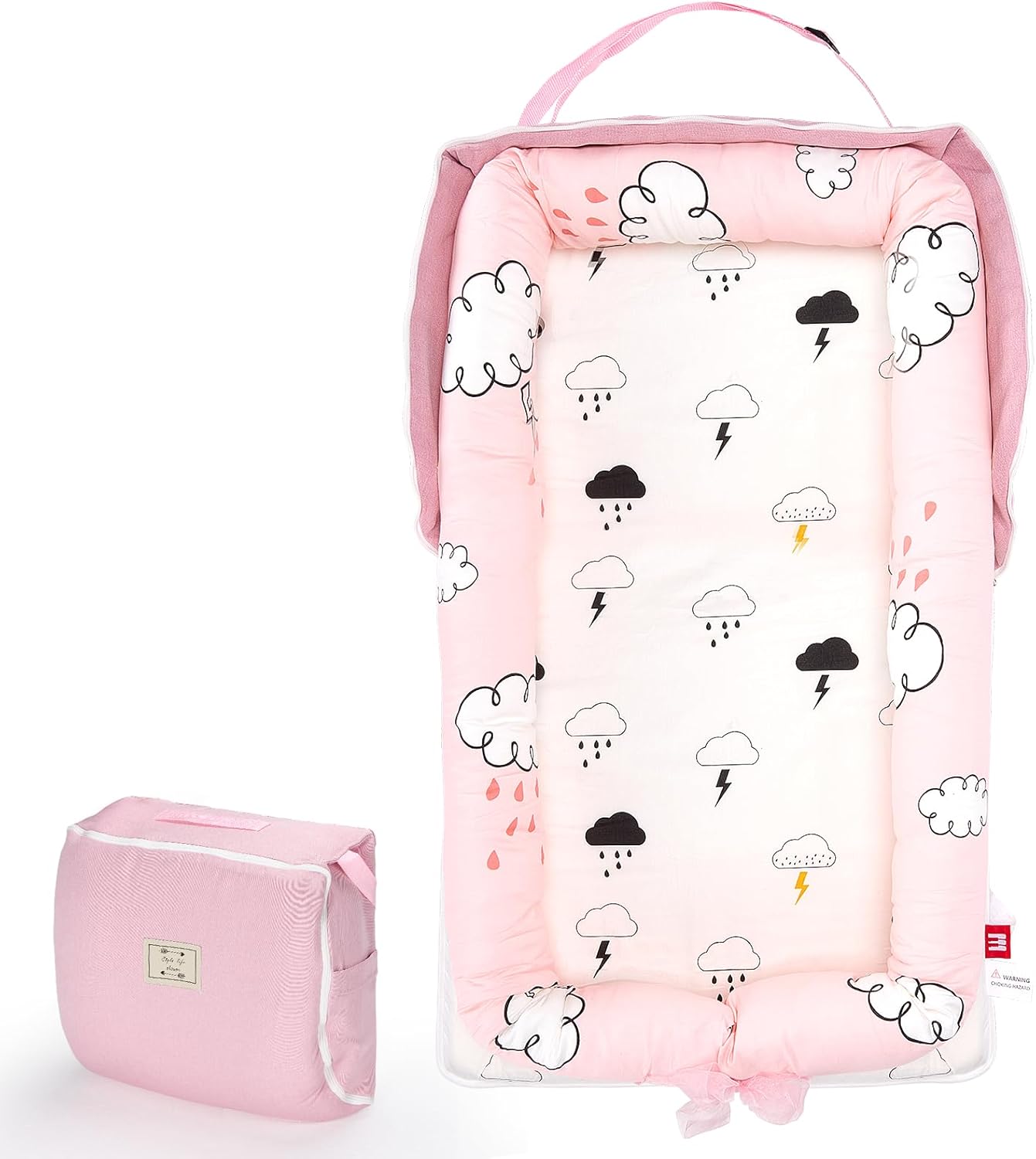 Baby Lounger for Newborn - Portable Infant Nest with Strap