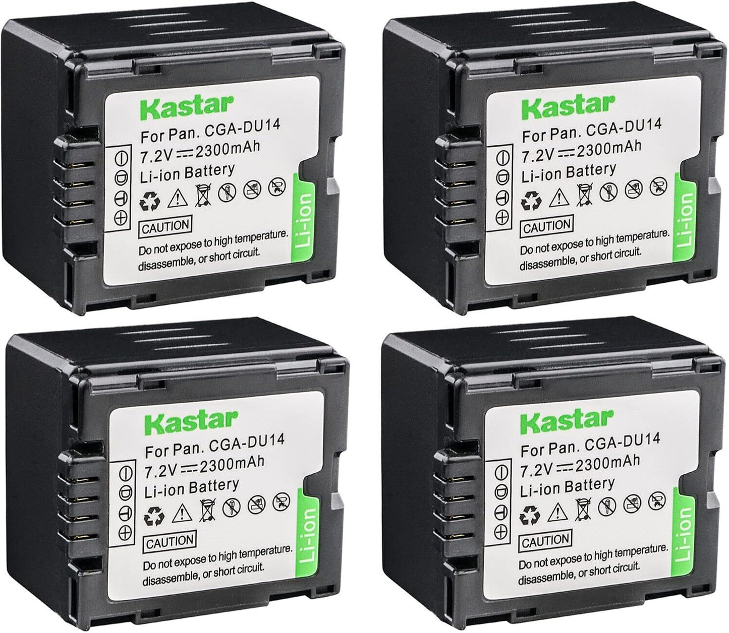 Kastar 4-Pack CGA-DU14 Battery Replacement for Panasonic Cameras