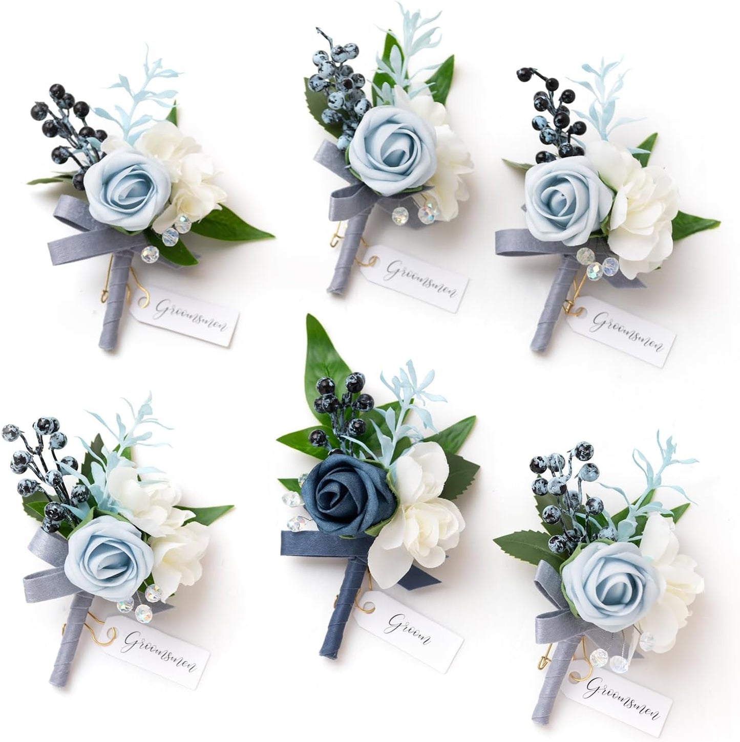 Ling's Moment Boutonniere Set for Men - Elegant Wedding Decor