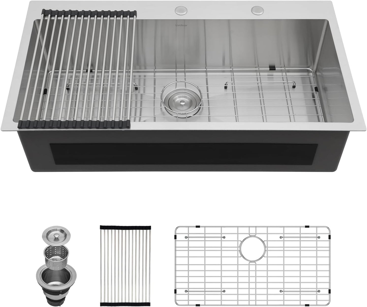 36 Drop in Kitchen Sink - 16 Gauge Stainless Steel Single Bowl