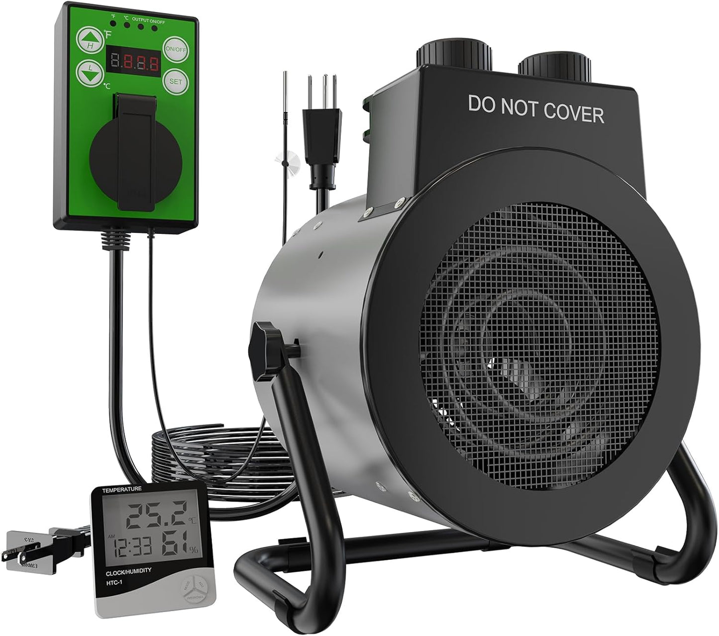 AgiiMan 1500W Electric Greenhouse Heater - Fast Heating