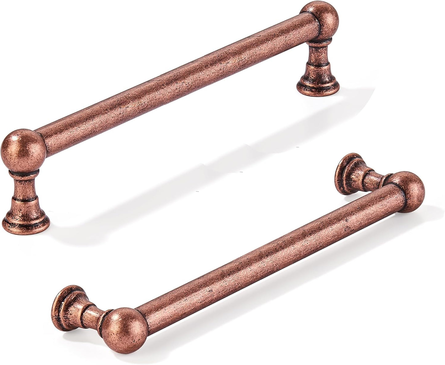 Antique Copper Cabinet Pulls - 10 Pack Heavy Duty Handles
