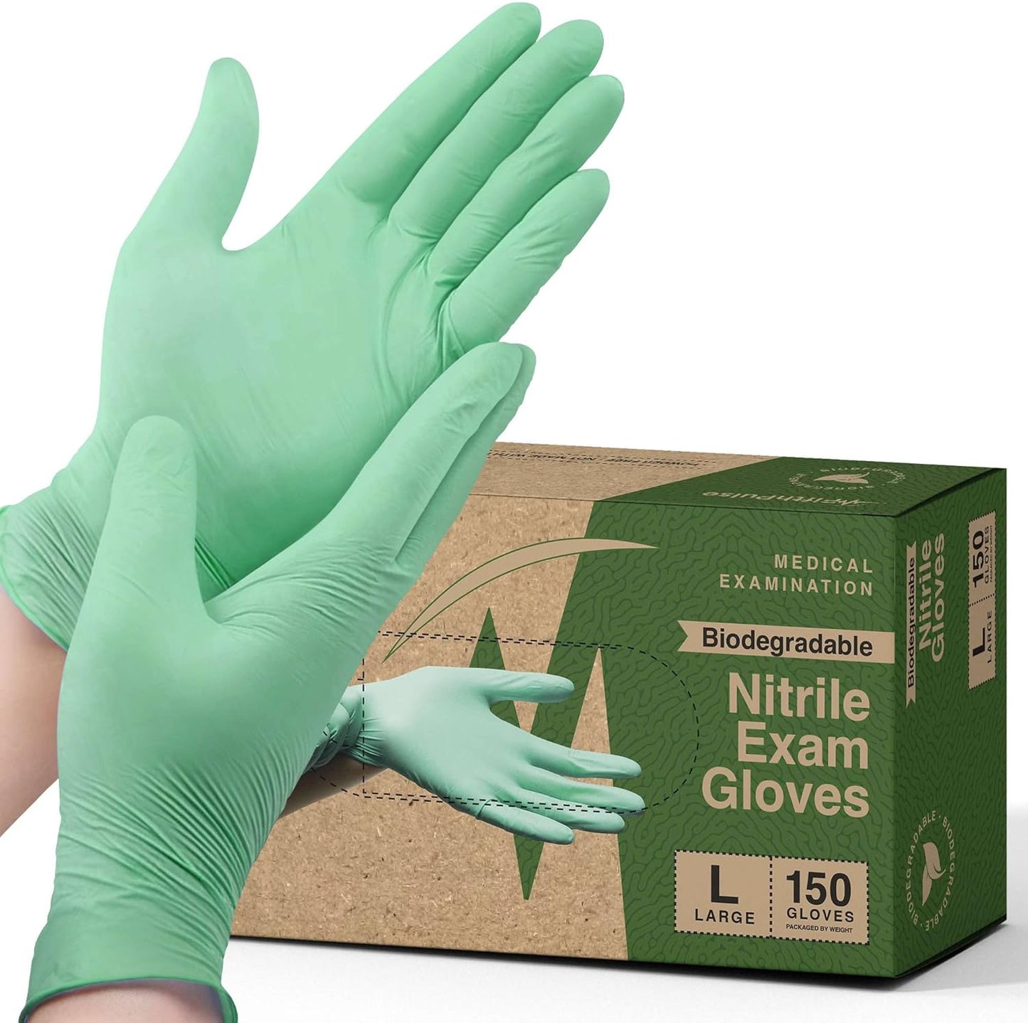 FifthPulse Green Biodegradable Nitrile Gloves, 150ct - Food Safe
