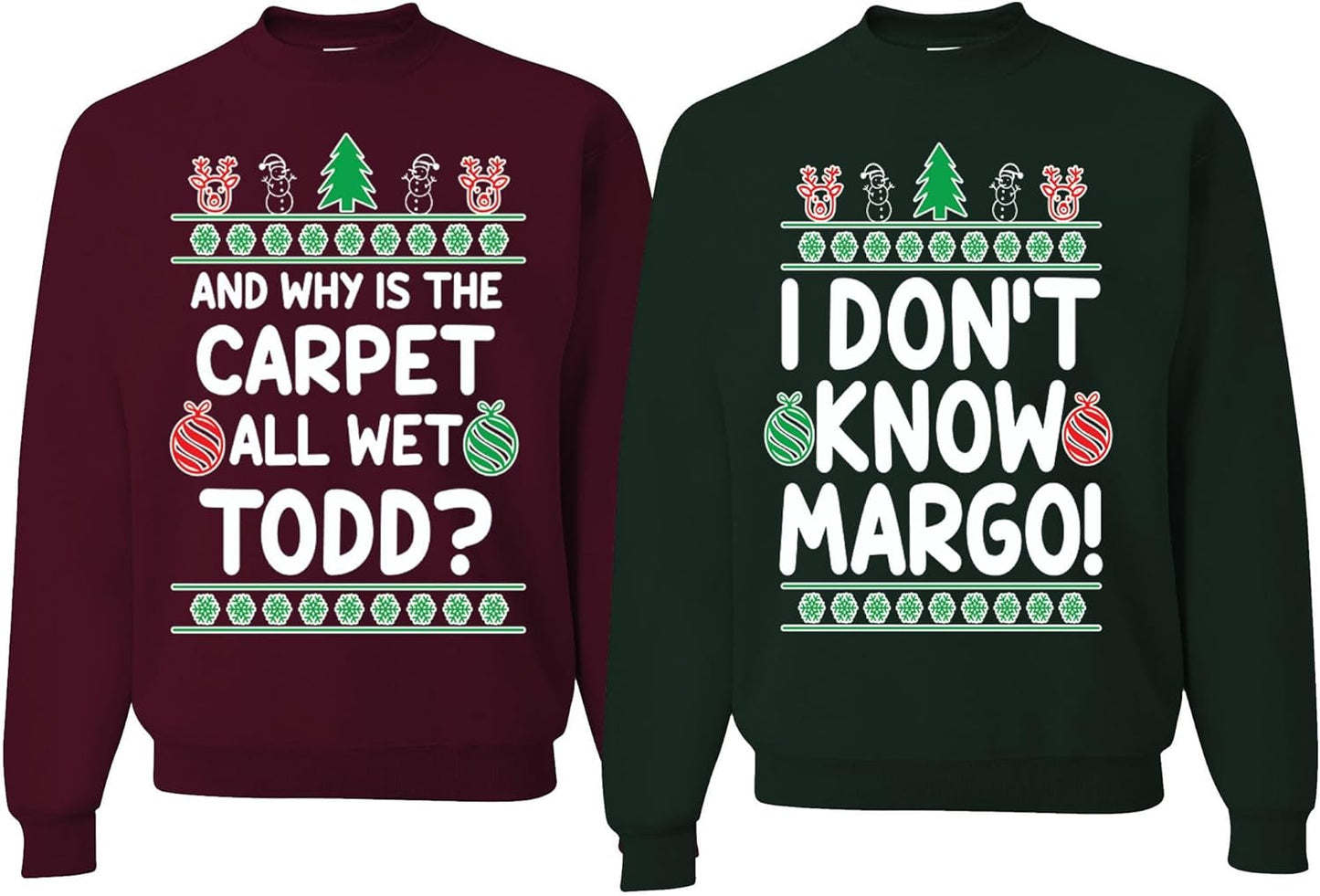 Ugly Christmas Sweatshirt for Couples by Wild Custom Apparel