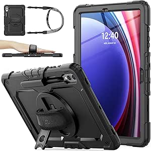 360 Rotating Case for Samsung Galaxy Tab S9 Plus 12.4in with Strap