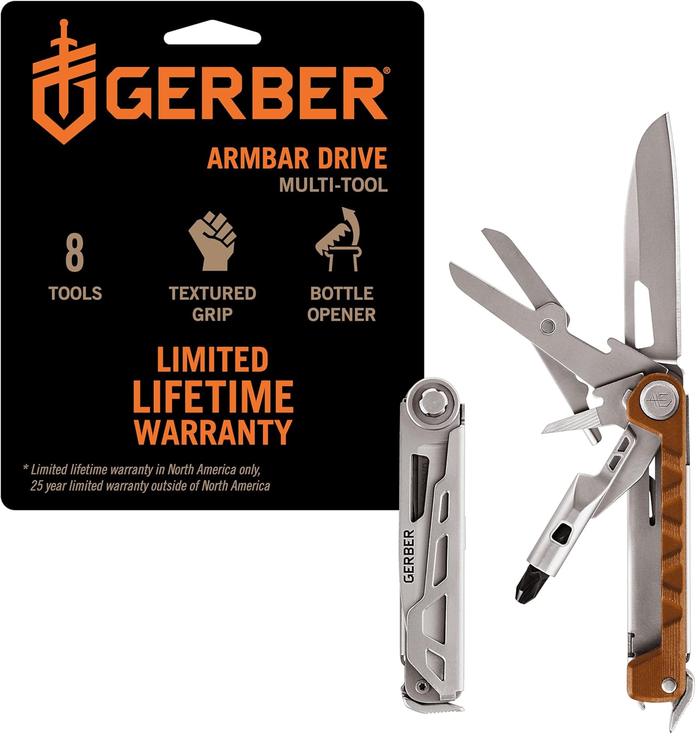 Gerber Gear Armbar Drive EDC Multitool 8-in-1 Pocket Knife