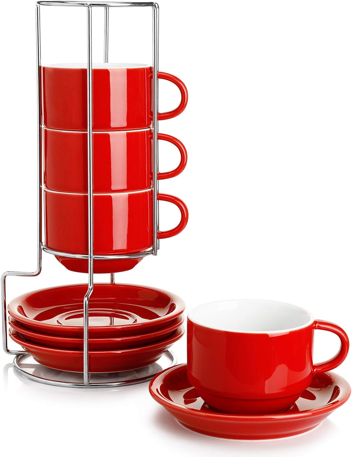 Sweese 8 Ounce Stackable Cappuccino Cups for Coffee Lovers