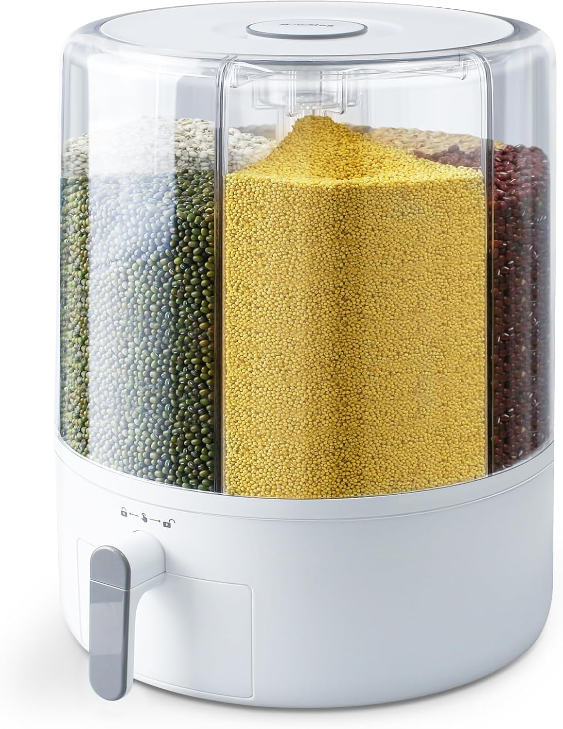 Grain and Rice Storage Container with 360 Rotating Design