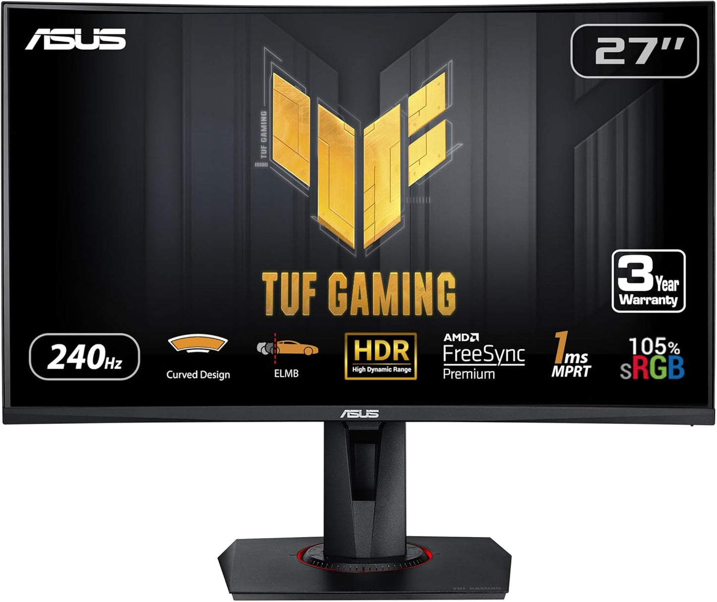ASUS 27'' TUF Gaming Curved Monitor - 240Hz Full HD