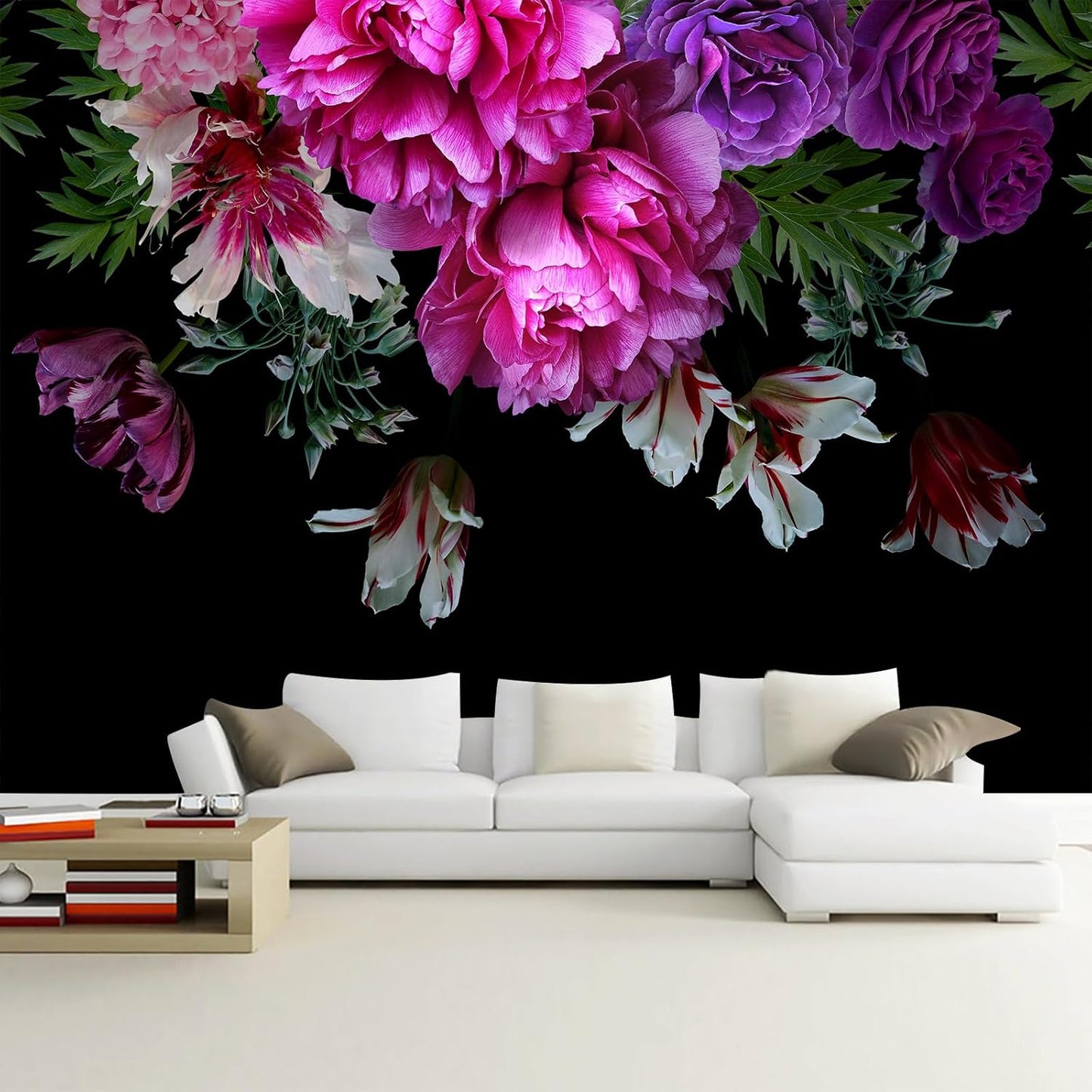 Stunning Purple Peony Floral Wallpaper for Elegant Spaces