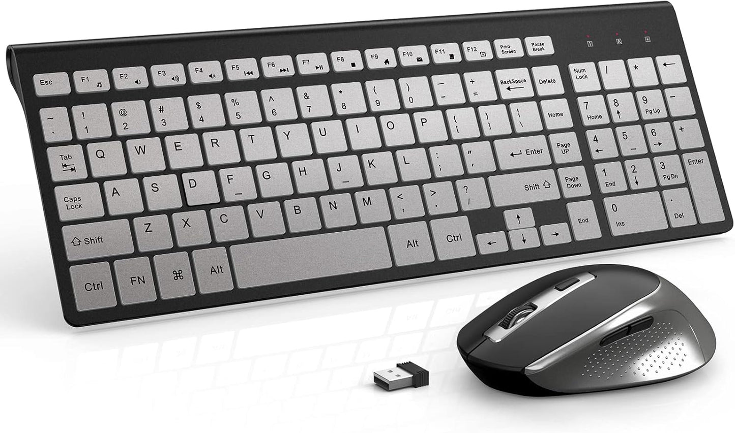 Wireless Keyboard Mouse Set for Travel - Sleek and Ergonomic Design