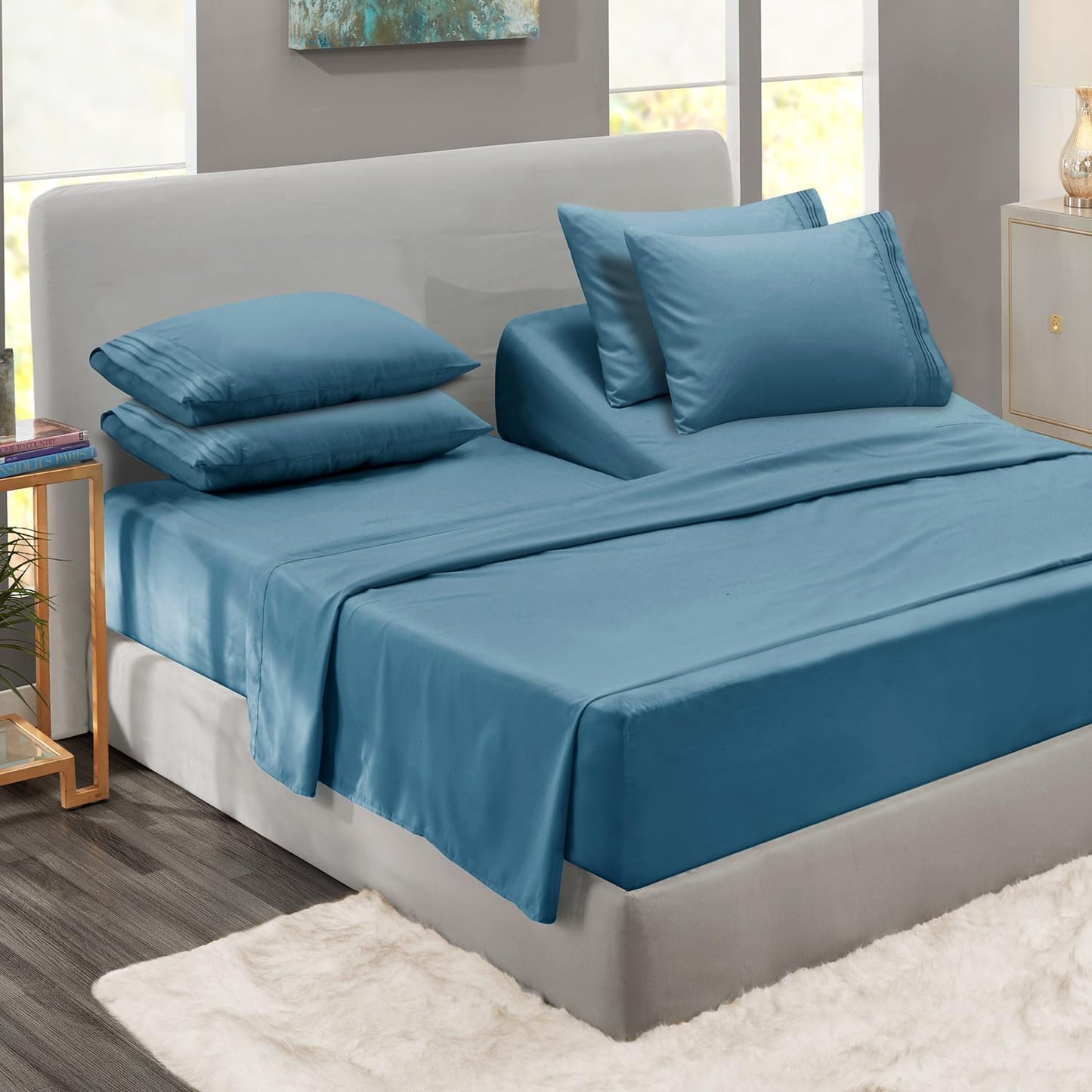 Clara Clark Flex Top King Sheets Set - Luxury Bedding for Comfort