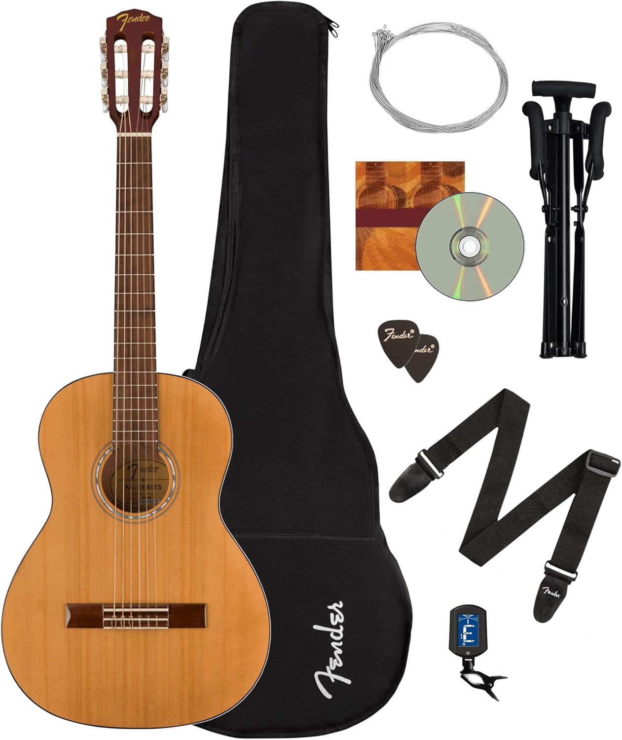 Fender FA-15N 3/4 Nylon Acoustic Guitar Starter Kit - Everything Beginners Need!