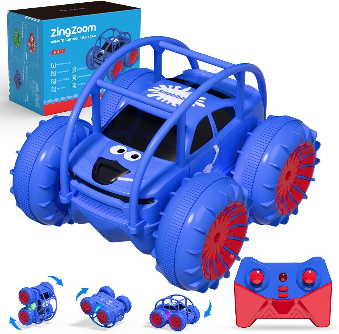 Remote Control Car for Kids - Amphibious Stunt Car Fun